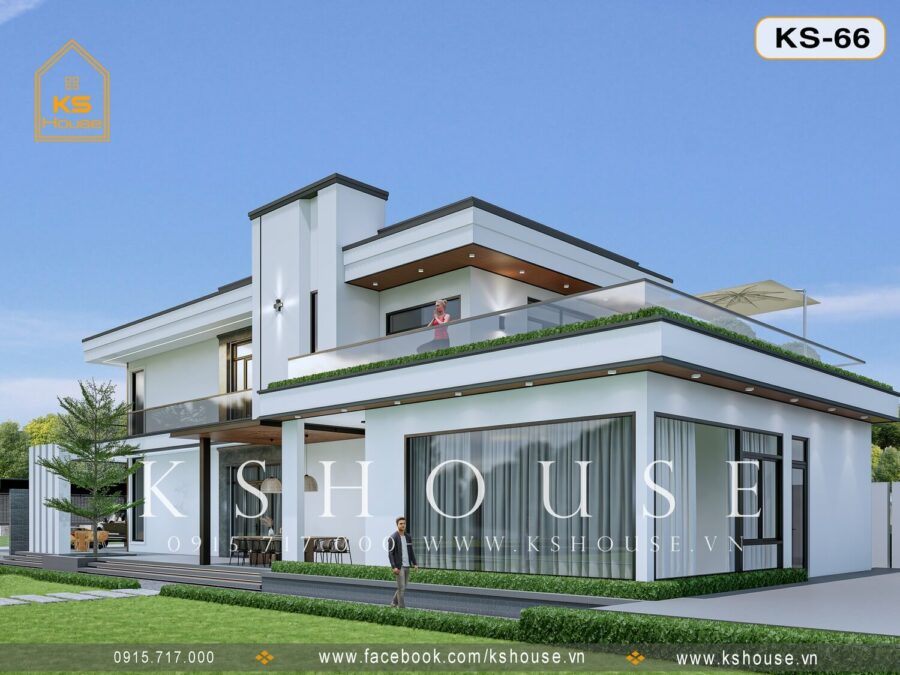 Biệt thự vườn hiện đại 2 tầng phong cách villa
