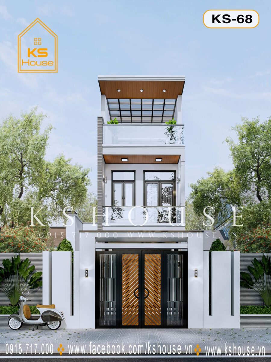 Nhà phố hiện đại 2 tầng 1 tum 4x20 ở Biên Hòa KS68