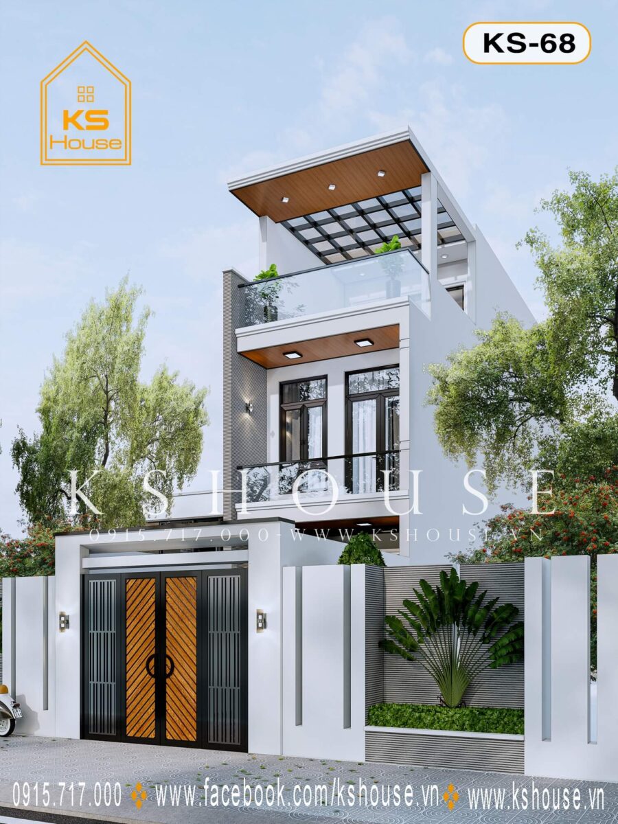 Nhà phố hiện đại 2 tầng 1 tum 4x20 ở Biên Hoà KS68